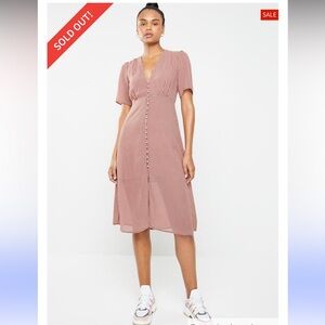 Elegant Pink Button-Down Dress